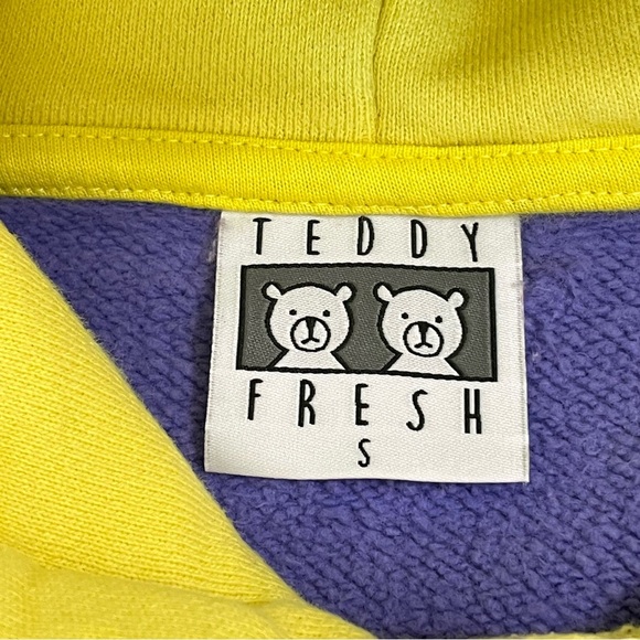 Teddy Fresh OG Colorblock Hoodie Multicolor Pullover Sweatshirt Unisex Small - Picture 9 of 15